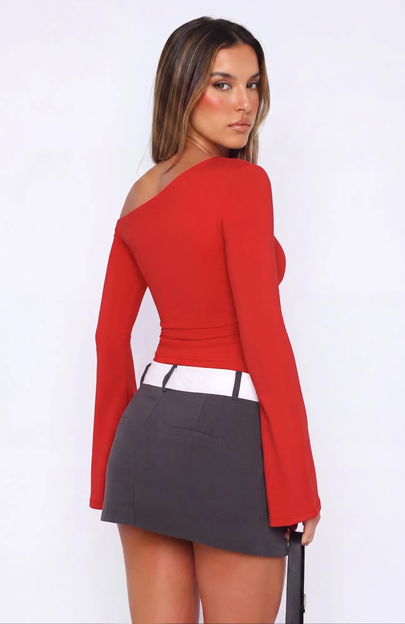 Off Shoulder Bell Long Sleeve-SUUKSESS-SUUKSESS