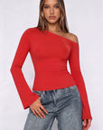 Off Shoulder Bell Long Sleeve-SUUKSESS-SUUKSESS