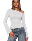 Off Shoulder Bell Long Sleeve-SUUKSESS-SUUKSESS