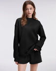 Mock Neck Oversized Sweatshirts-SUUKSESS-SUUKSESS