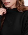 Mock Neck Oversized Sweatshirts-SUUKSESS-SUUKSESS