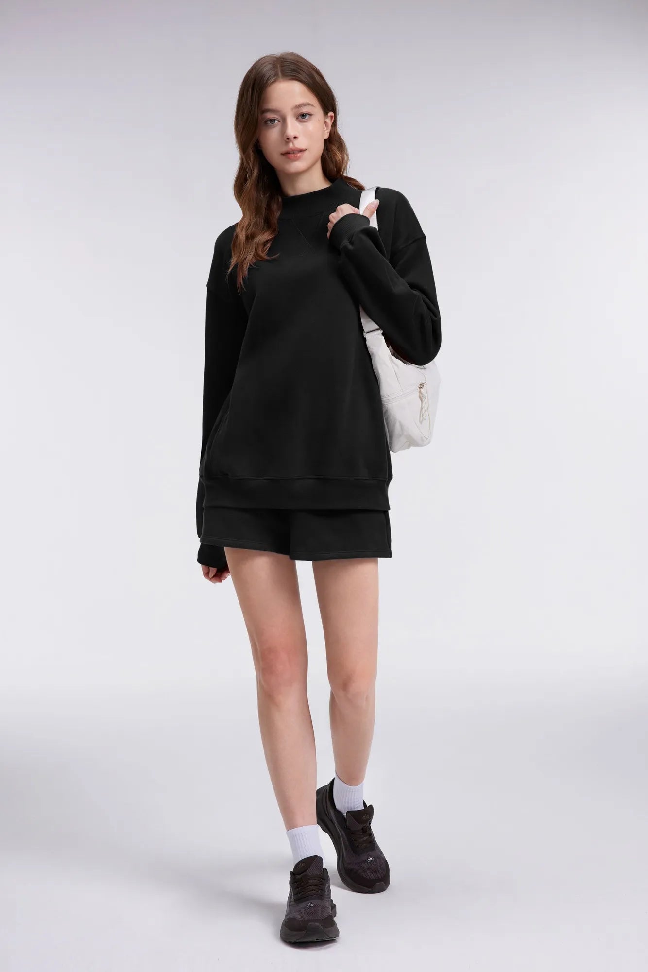 Mock Neck Oversized Sweatshirts-SUUKSESS-SUUKSESS