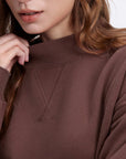 Mock Neck Oversized Sweatshirts-SUUKSESS-SUUKSESS