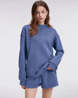 Mock Neck Oversized Sweatshirts-SUUKSESS-SUUKSESS