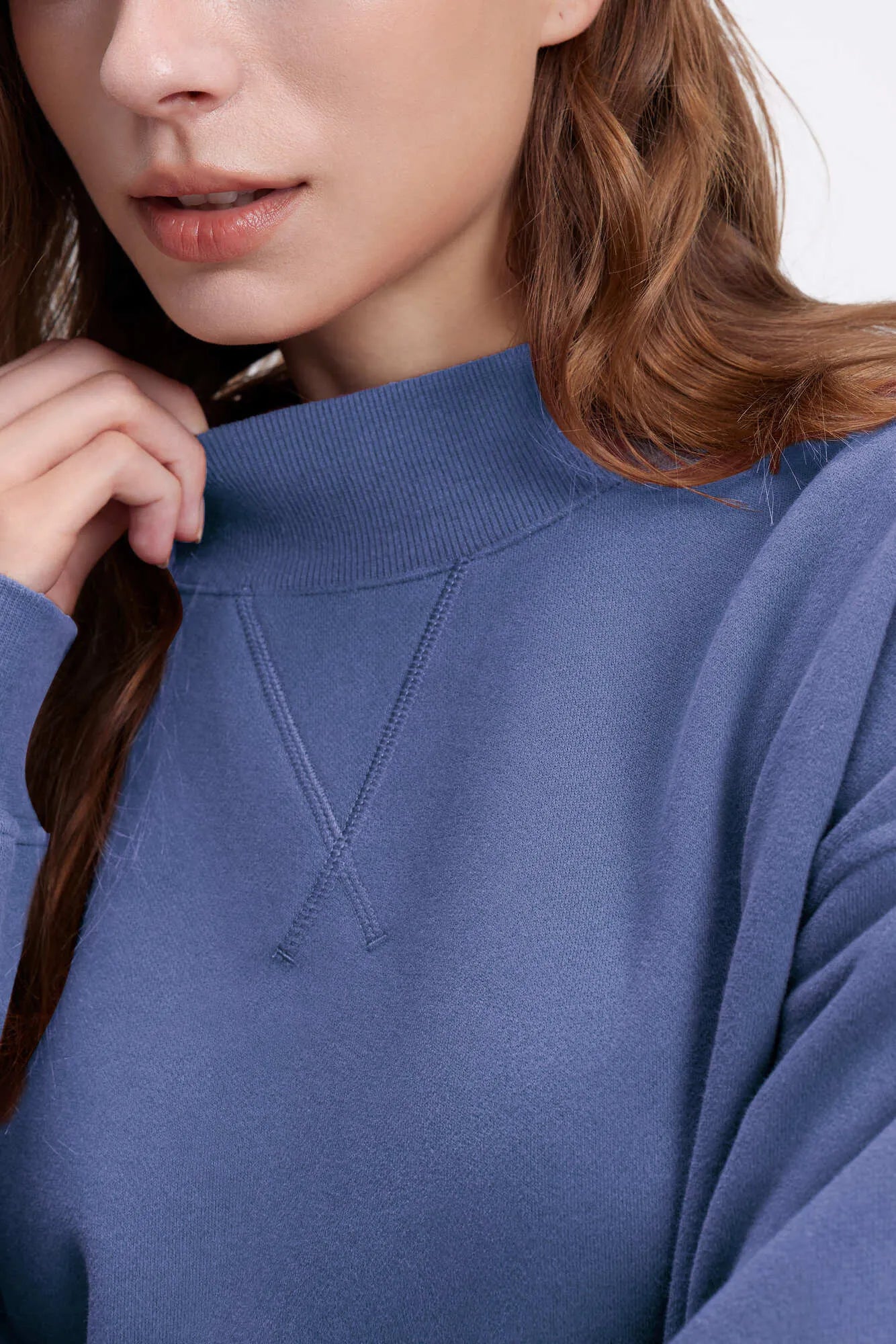 Mock Neck Oversized Sweatshirts-SUUKSESS-SUUKSESS