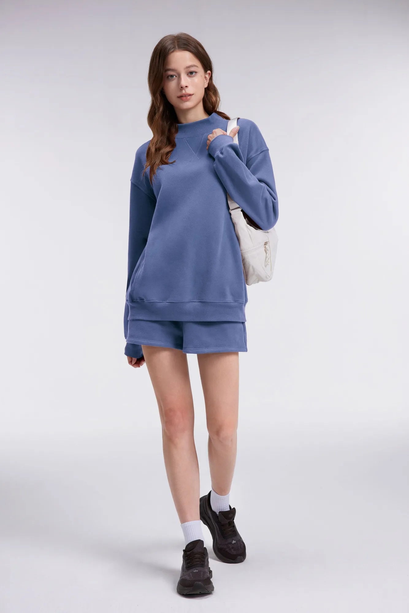 Mock Neck Oversized Sweatshirts-SUUKSESS-SUUKSESS