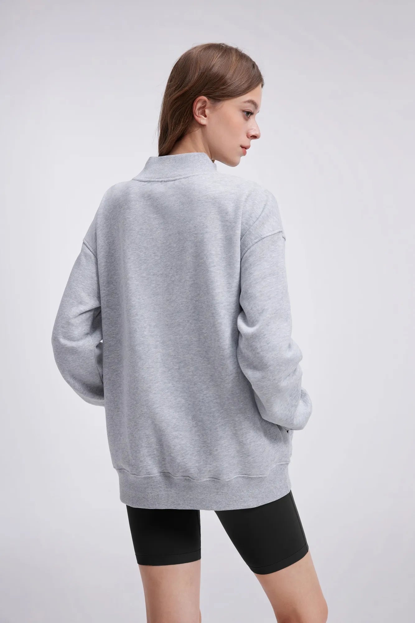 Mock Neck Oversized Sweatshirts-SUUKSESS-SUUKSESS