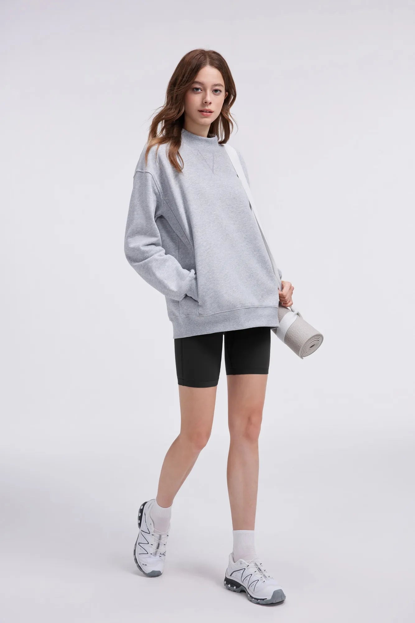 Mock Neck Oversized Sweatshirts-SUUKSESS-SUUKSESS