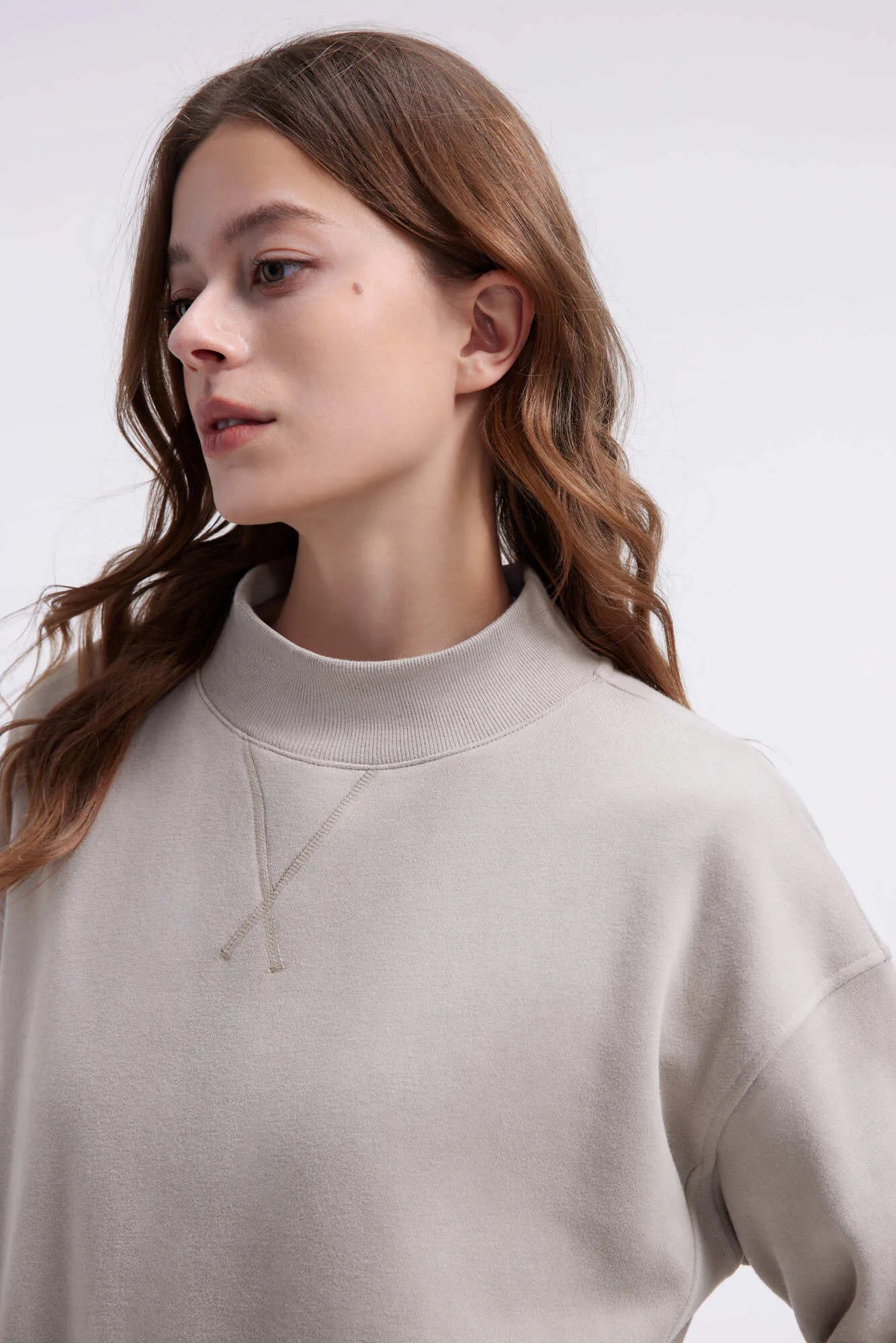 Mock Neck Oversized Sweatshirts-SUUKSESS-SUUKSESS