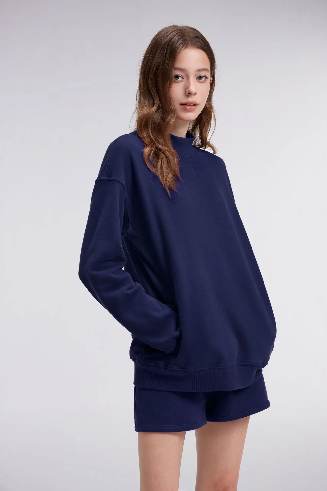 Mock Neck Oversized Sweatshirts-SUUKSESS-SUUKSESS