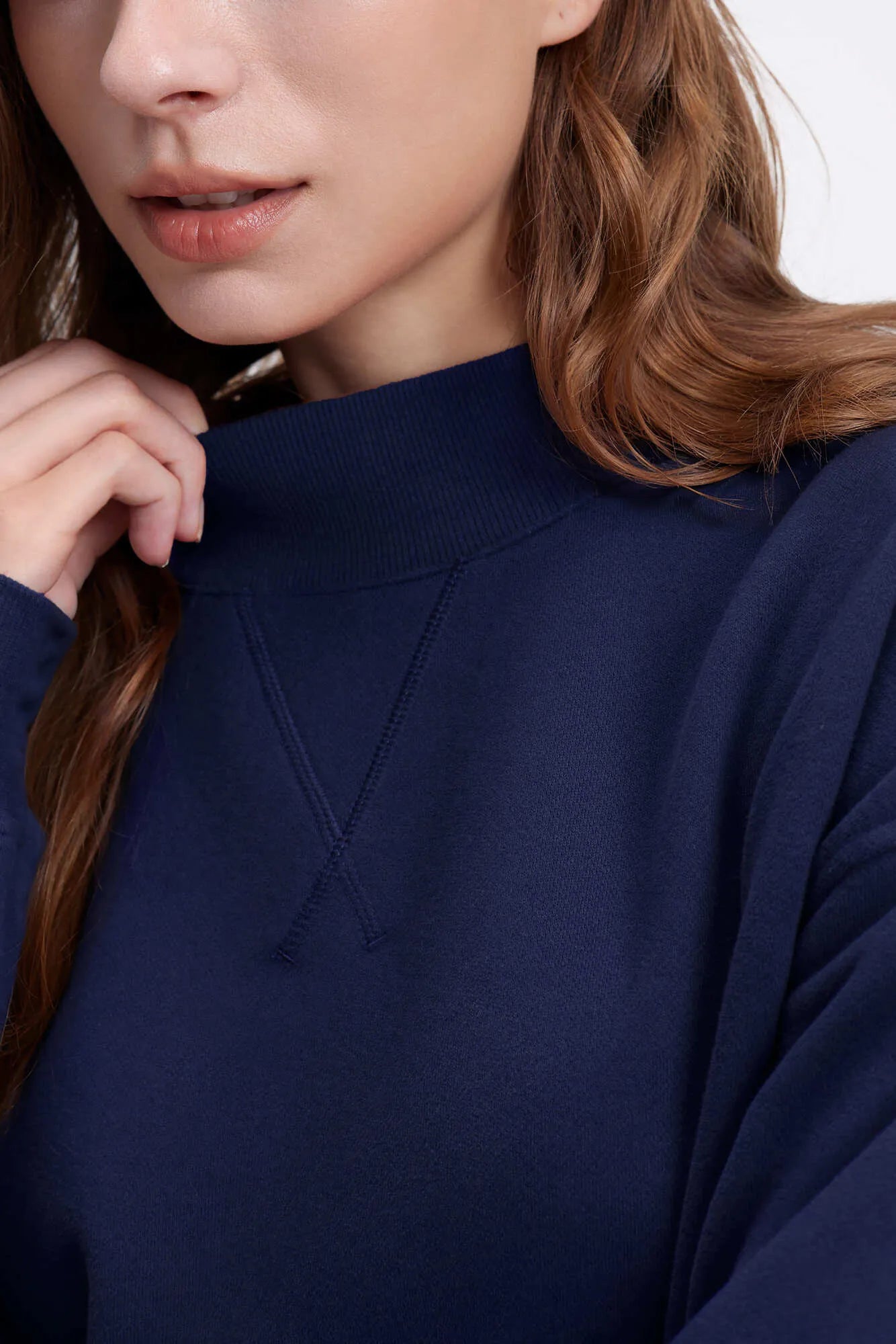 Mock Neck Oversized Sweatshirts-SUUKSESS-SUUKSESS