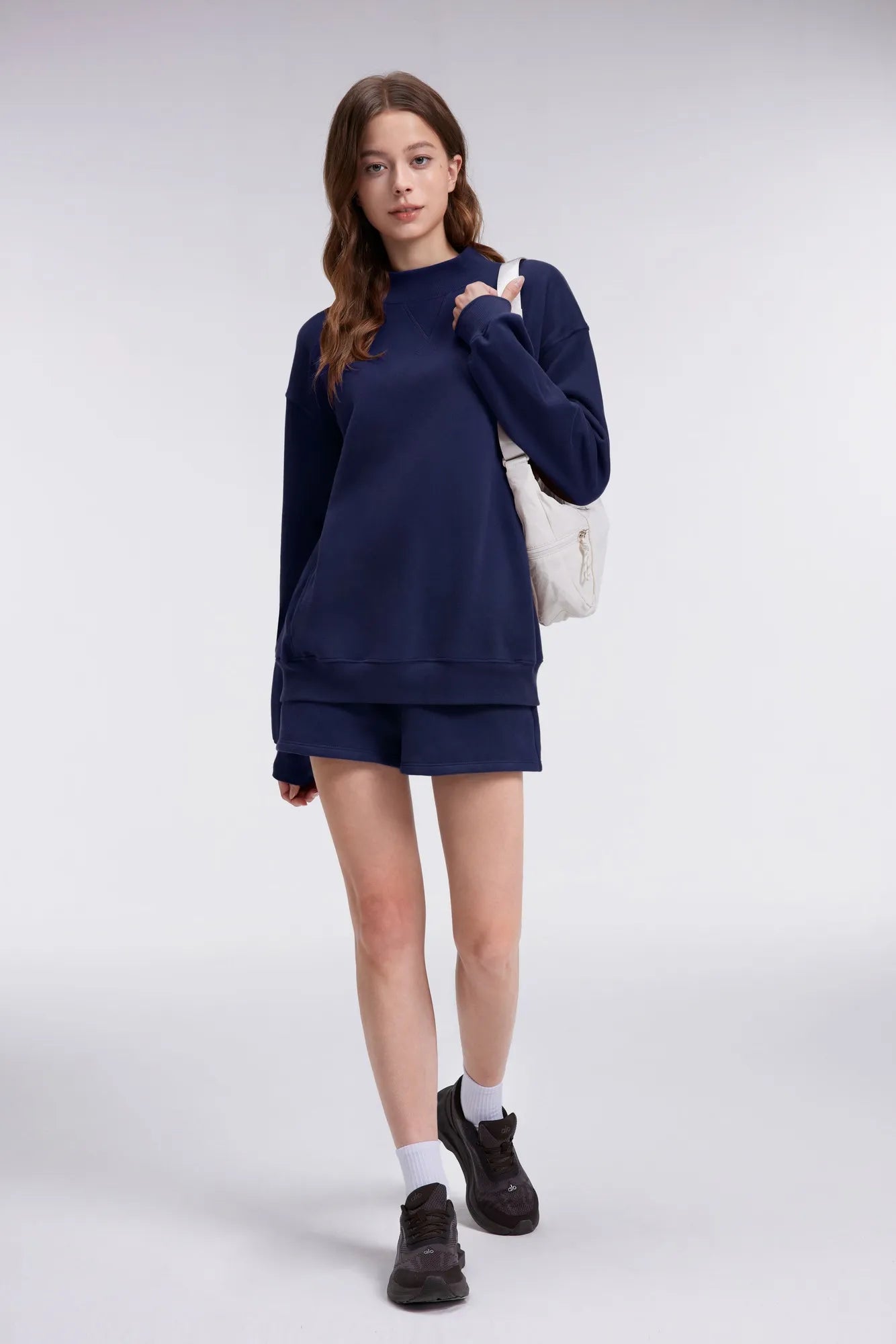 Mock Neck Oversized Sweatshirts-SUUKSESS-SUUKSESS