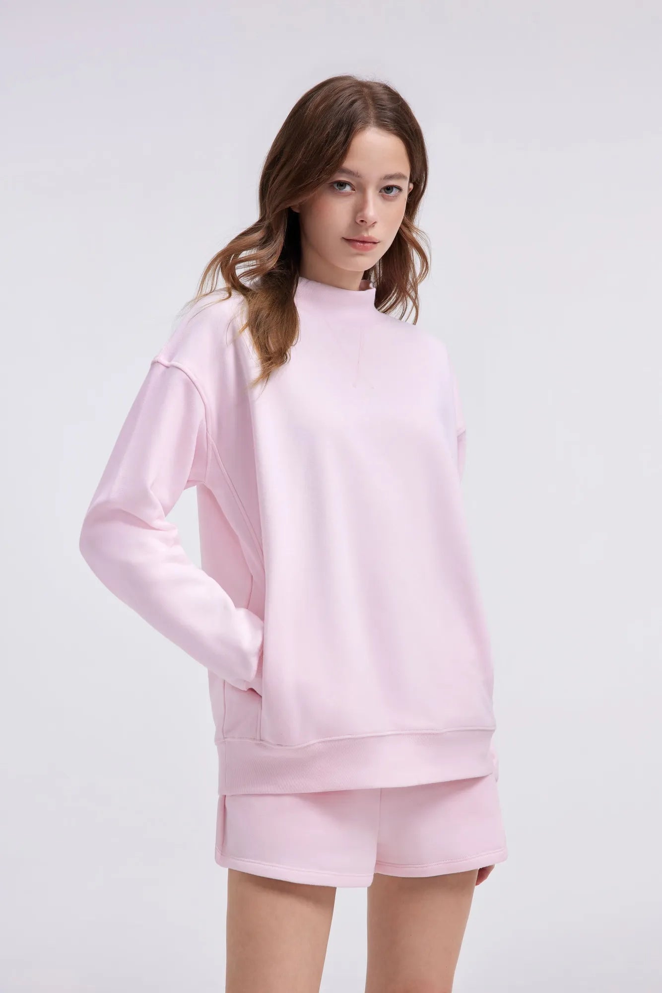 Mock Neck Oversized Sweatshirts-SUUKSESS-SUUKSESS