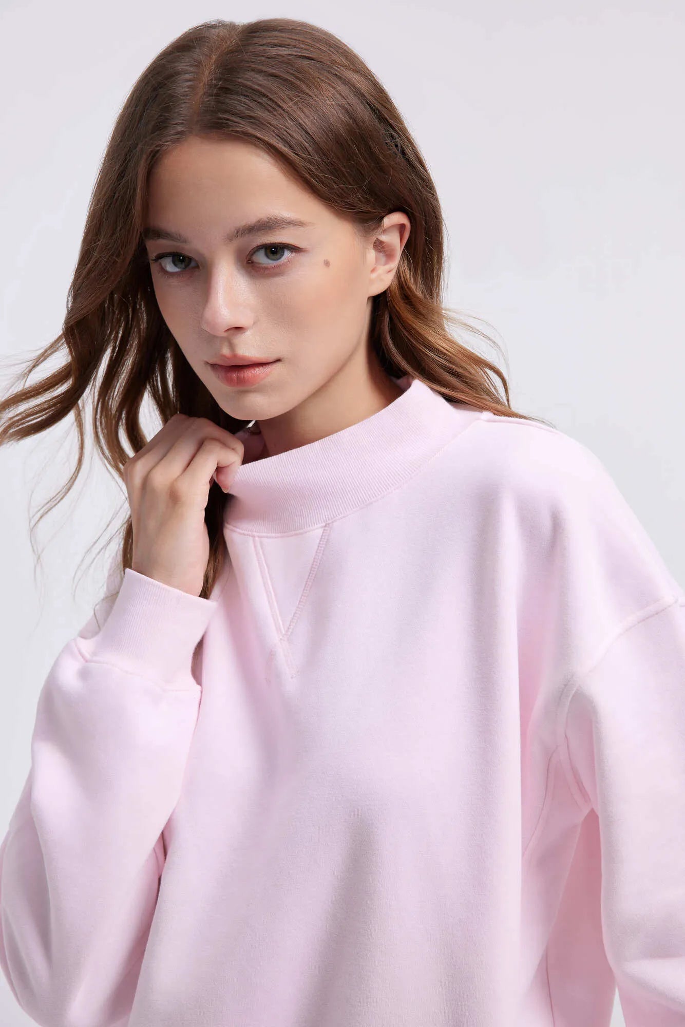 Mock Neck Oversized Sweatshirts-SUUKSESS-SUUKSESS