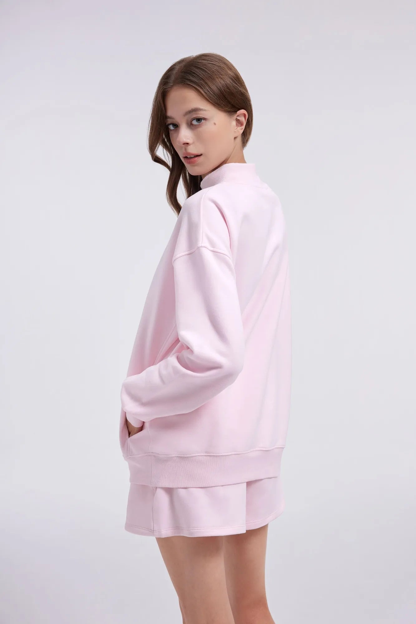 Mock Neck Oversized Sweatshirts-SUUKSESS-SUUKSESS