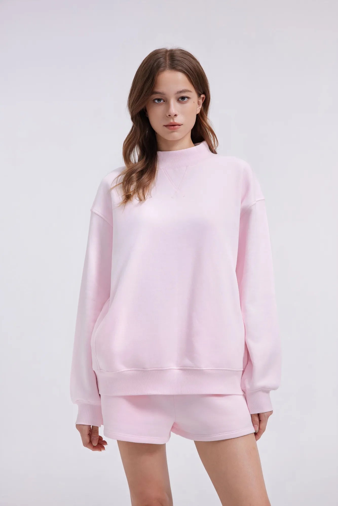 Mock Neck Oversized Sweatshirts-SUUKSESS-SUUKSESS