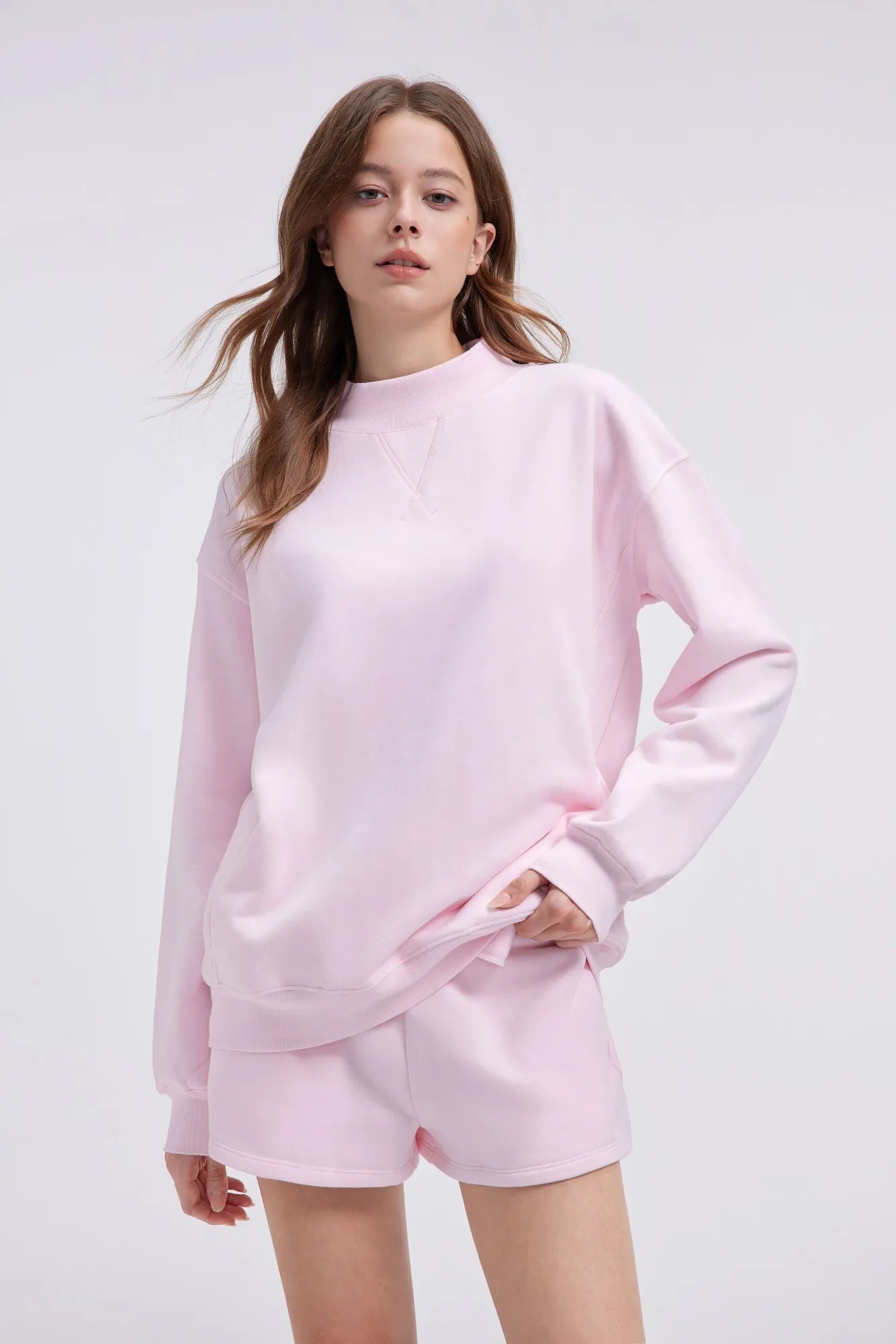 Mock Neck Oversized Sweatshirts-SUUKSESS-SUUKSESS