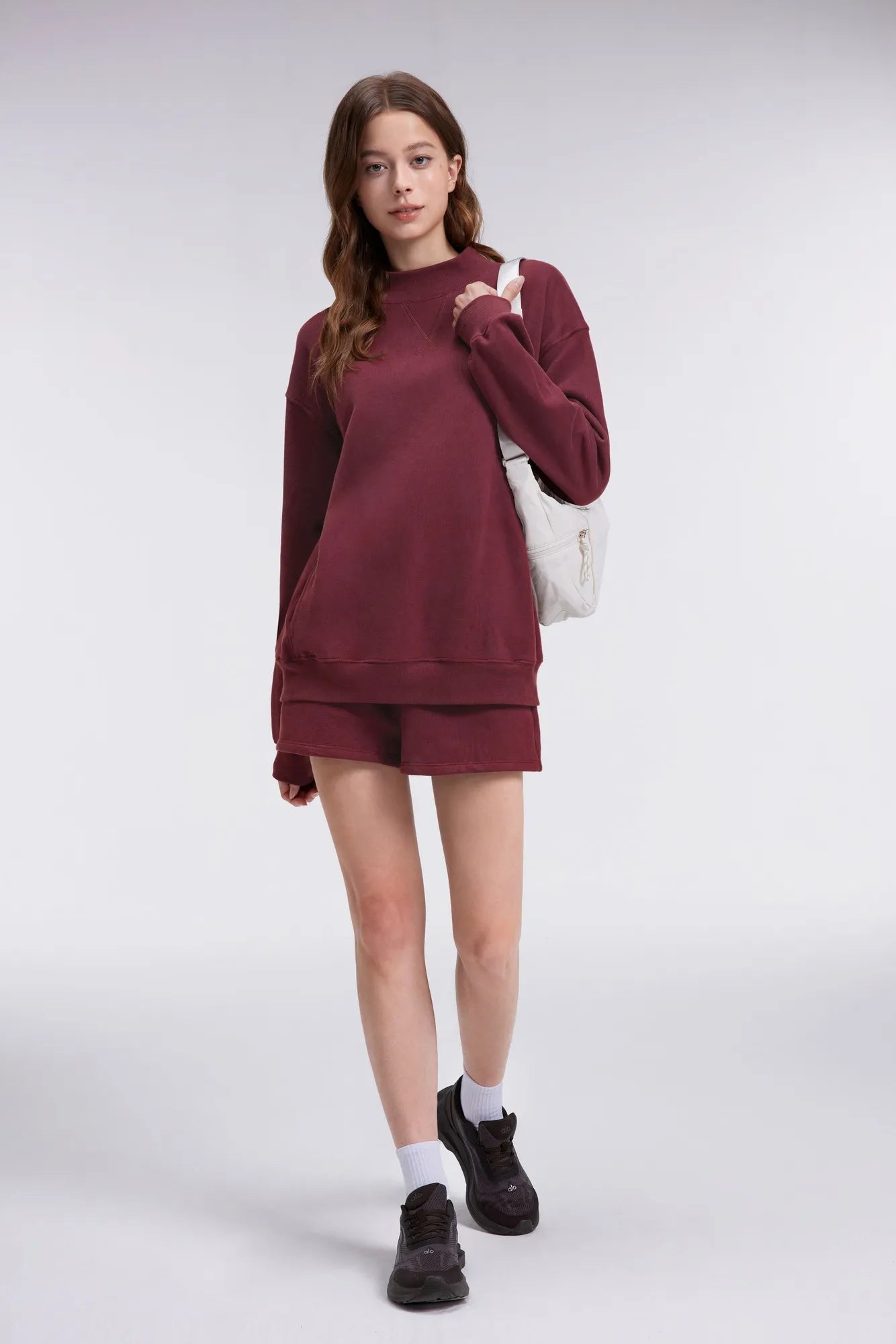 Mock Neck Oversized Sweatshirts-SUUKSESS-SUUKSESS