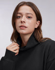 Mock Neck Sweatshirt Fleece-SUUKSESS-SUUKSESS