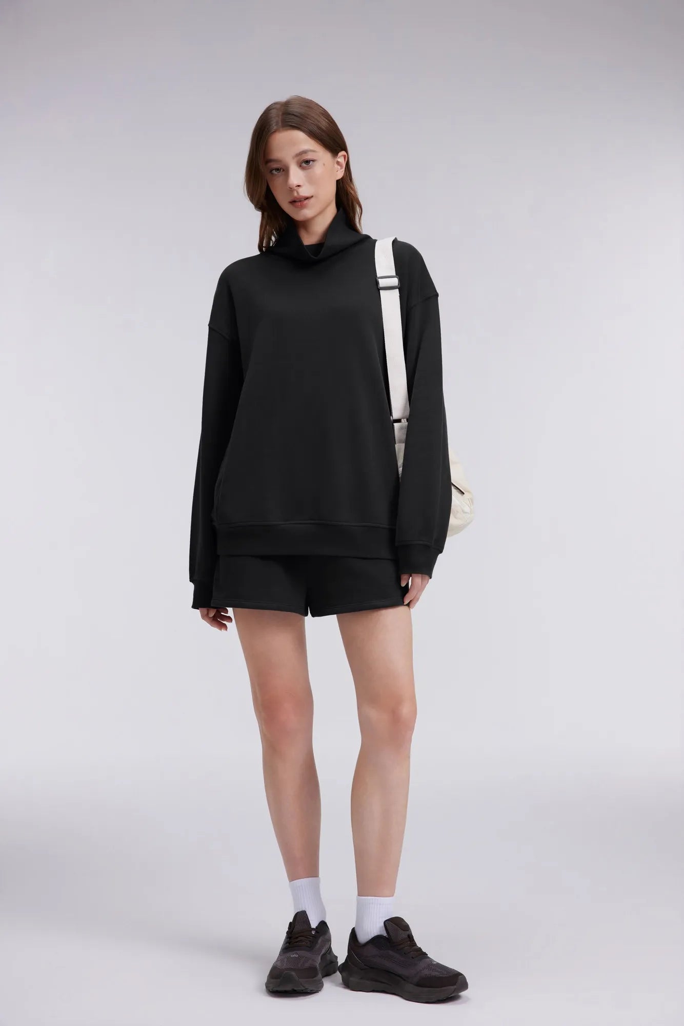 Mock Neck Sweatshirt Fleece-SUUKSESS-SUUKSESS