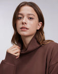 Mock Neck Sweatshirt Fleece-SUUKSESS-SUUKSESS