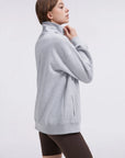 Mock Neck Sweatshirt Fleece-SUUKSESS-SUUKSESS