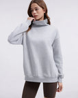 Mock Neck Sweatshirt Fleece-SUUKSESS-SUUKSESS