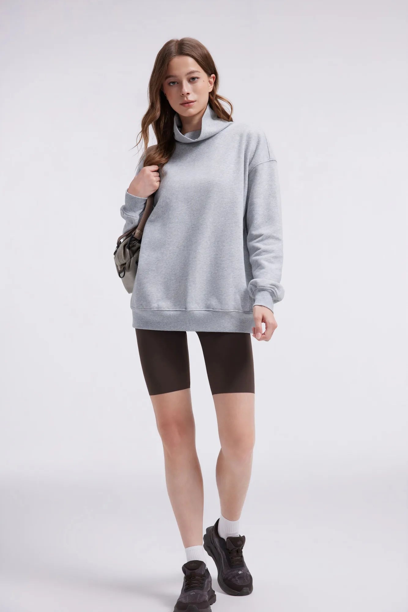 Mock Neck Sweatshirt Fleece-SUUKSESS-SUUKSESS