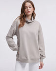 Mock Neck Sweatshirt Fleece-SUUKSESS-SUUKSESS