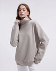 Mock Neck Sweatshirt Fleece-SUUKSESS-SUUKSESS