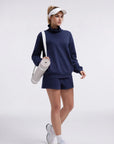 Mock Neck Sweatshirt Fleece-SUUKSESS-SUUKSESS