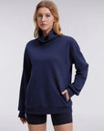 Mock Neck Sweatshirt Fleece-SUUKSESS-SUUKSESS