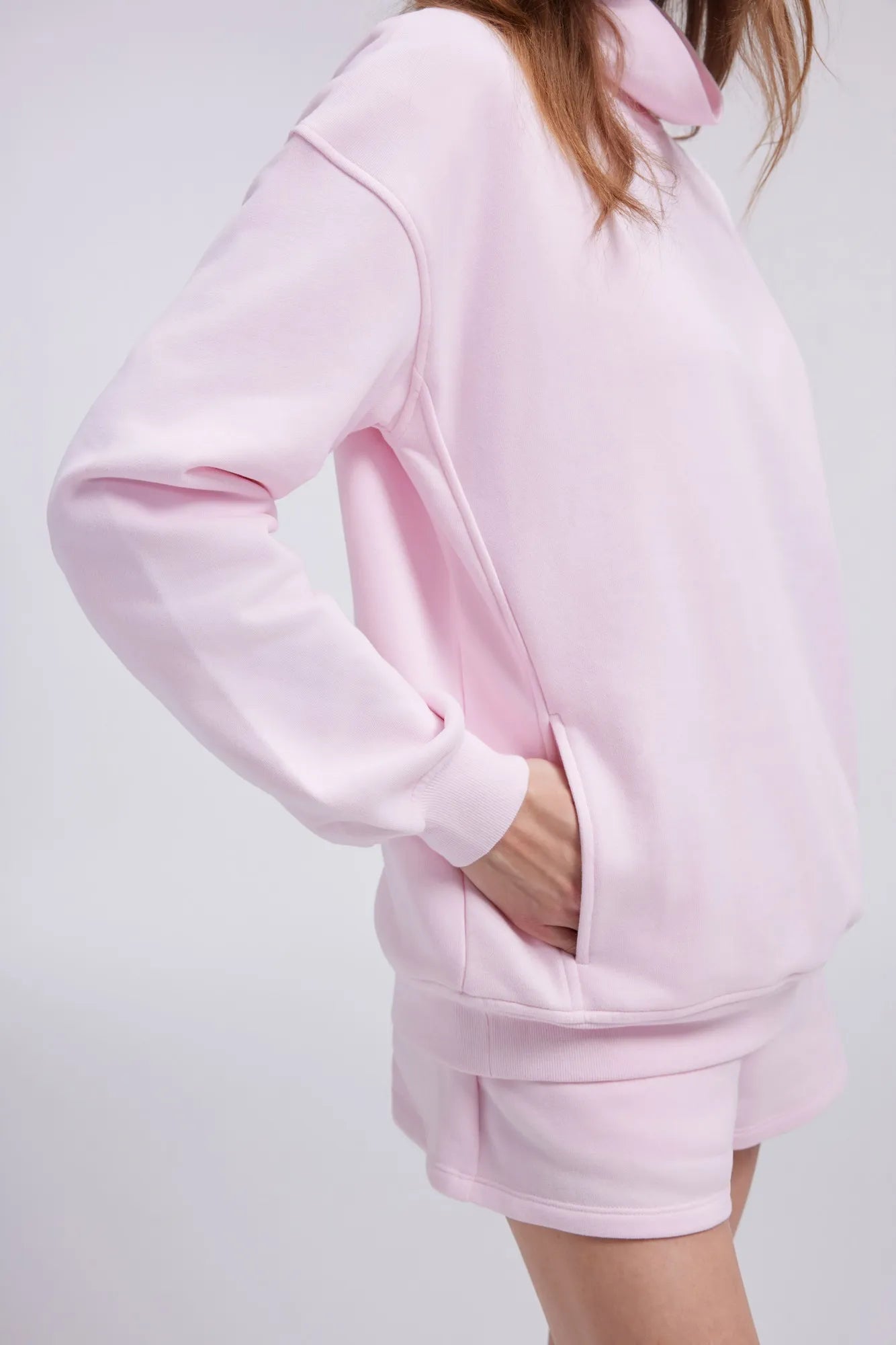 Mock Neck Sweatshirt Fleece-SUUKSESS-SUUKSESS