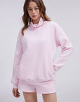 Mock Neck Sweatshirt Fleece-SUUKSESS-SUUKSESS
