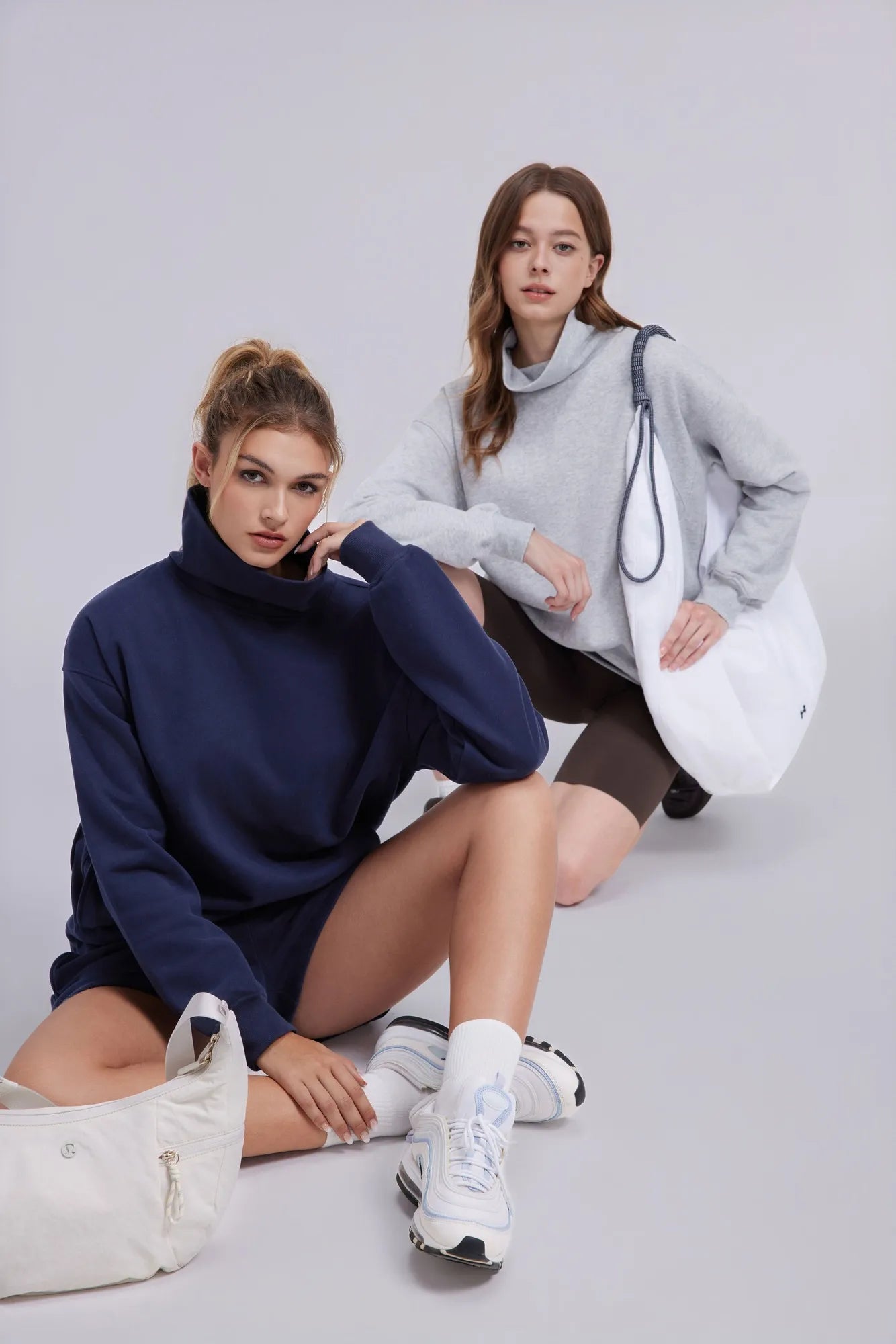 Mock Neck Sweatshirt Fleece-SUUKSESS-SUUKSESS