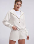 Gold Half Zip up Cotton Hoodies Sweatshirt-SUUKSESS-SUUKSESS