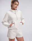 Gold Half Zip up Cotton Hoodies Sweatshirt-SUUKSESS-SUUKSESS