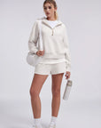 Gold Half Zip up Cotton Hoodies Sweatshirt-SUUKSESS-SUUKSESS