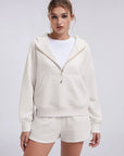 Gold Half Zip up Cotton Hoodies Sweatshirt-SUUKSESS-SUUKSESS