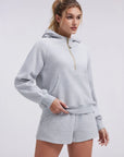 Gold Half Zip up Cotton Hoodies Sweatshirt-SUUKSESS-SUUKSESS
