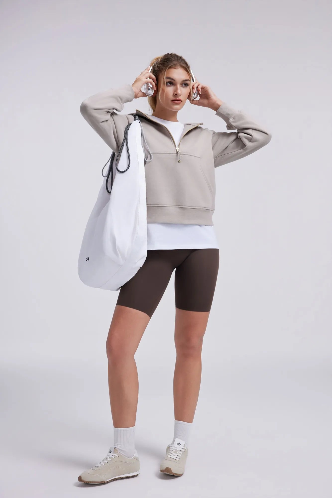 Gold Half Zip up Cotton Hoodies Sweatshirt-SUUKSESS-SUUKSESS