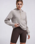 Gold Half Zip up Cotton Hoodies Sweatshirt-SUUKSESS-SUUKSESS