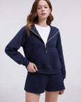 Gold Half Zip up Cotton Hoodies Sweatshirt-SUUKSESS-SUUKSESS
