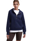 Gold Half Zip up Cotton Hoodies Sweatshirt-SUUKSESS-SUUKSESS