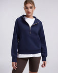Gold Half Zip up Cotton Hoodies Sweatshirt-SUUKSESS-SUUKSESS