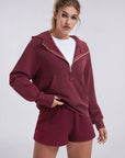 Gold Half Zip up Cotton Hoodies Sweatshirt-SUUKSESS-SUUKSESS