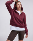 Gold Half Zip up Cotton Hoodies Sweatshirt-SUUKSESS-SUUKSESS