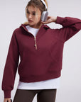Gold Half Zip up Cotton Hoodies Sweatshirt-SUUKSESS-SUUKSESS