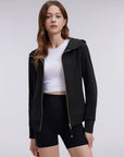 Cotton Gold Full Zip Up Athletic Jacket Sweatshirt-SUUKSESS-Black-XS-SUUKSESS