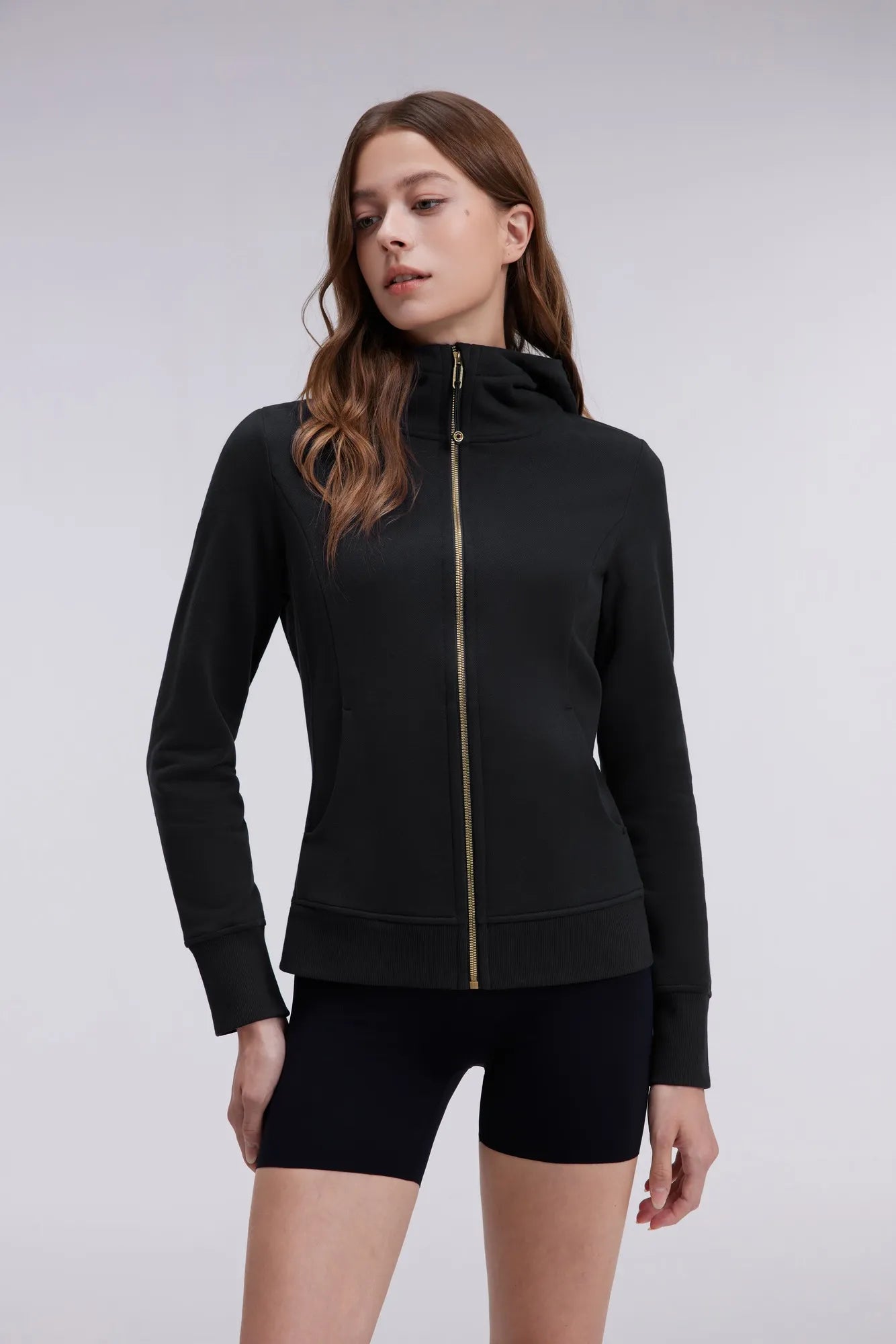 Cotton Gold Full Zip Up Athletic Jacket Sweatshirt-SUUKSESS-SUUKSESS